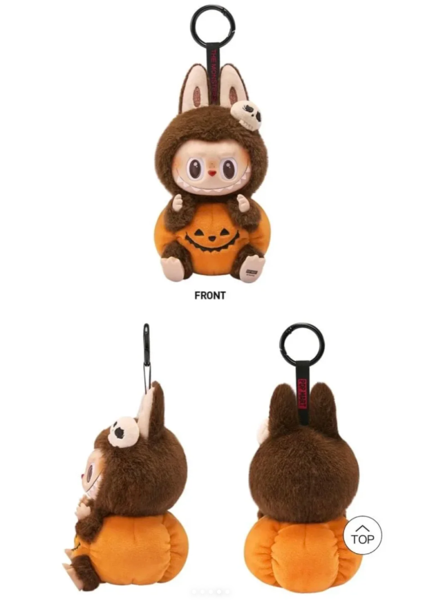 Labubu Monster Carnival Series Sitting Pumpkin Rubber Plush Pendant