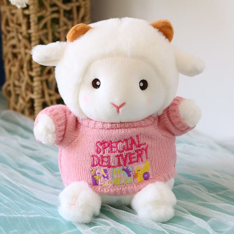 Poke Lamb Doll, Plush Toy, + Alphabet Pink Sweater, 23cm