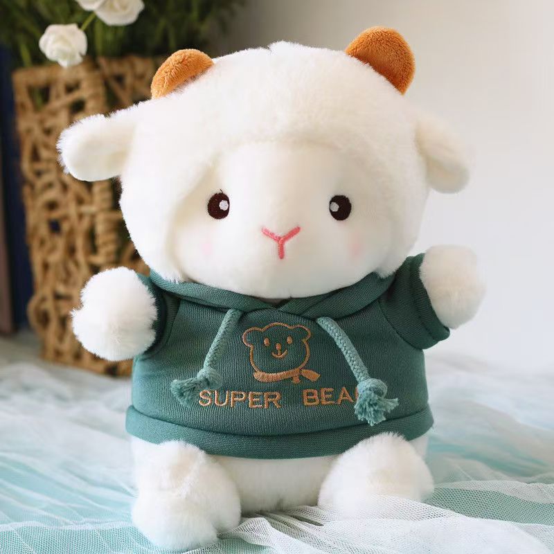 Poke Lamb Doll, Plush Toy, + Green Sweatshirt, 23cm