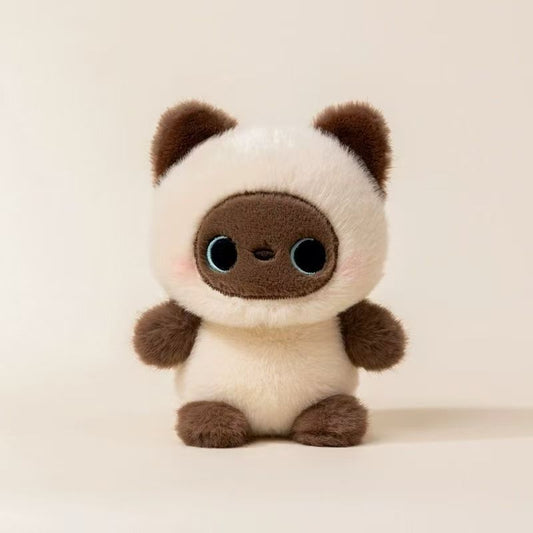 Desk companion plush toy, Siamese cat, about 16.27cm